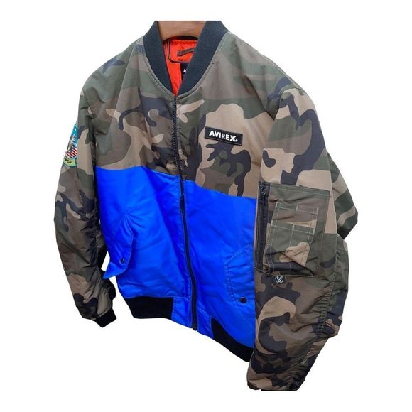 Men’s Avirex puffer bomber flight jacket LG - Picture 2 of 7